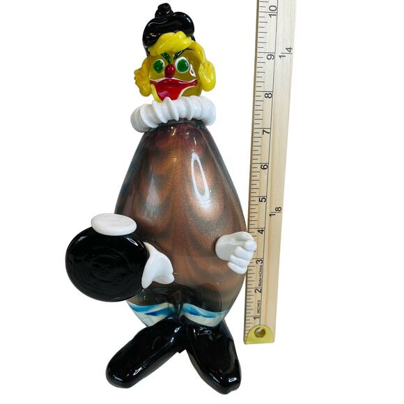 Vintage Handmade Murano Clown Circus Figurine Glass 7.5" Handblown Clown - Picture 7 of 8